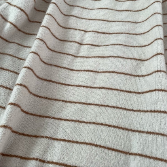 Garnet Hill SMALL 100% cashmere long stripe open cardigan sweater cream white - Picture 8 of 8